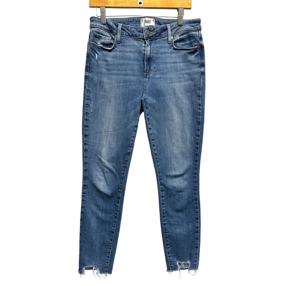 PAIGE Womens Size 30 Verdugo Ankle Skinny Distressed Stretch Denim Raw Hem Jeans